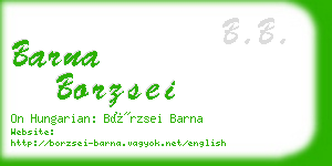 barna borzsei business card